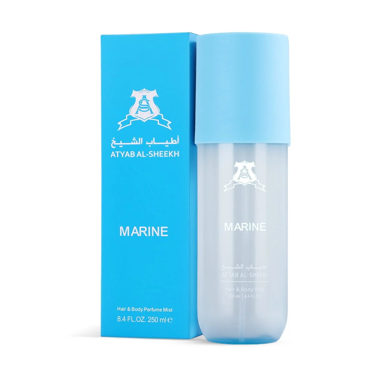 Atyab Al Sheekh Marine Body Mist 250ml on white background UK