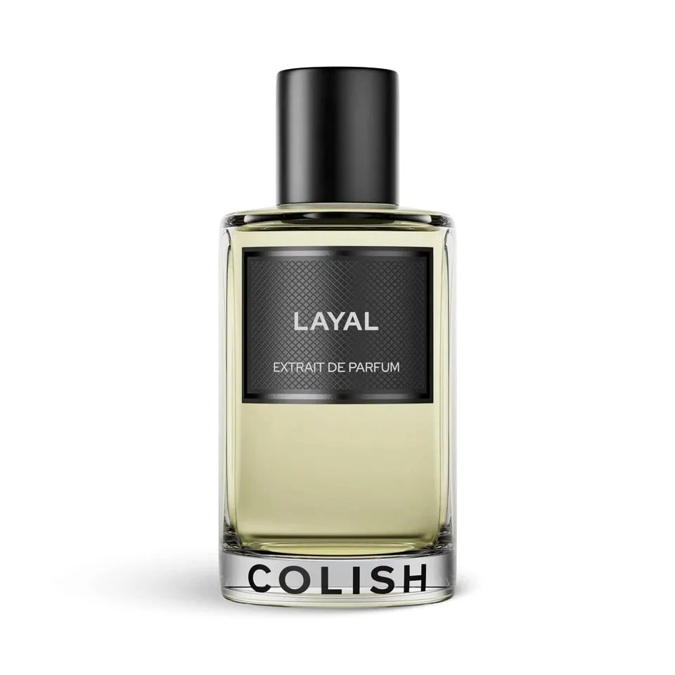 LAYAL by COLISH 100ml Extrait de Parfum bottle on a pristine white background.