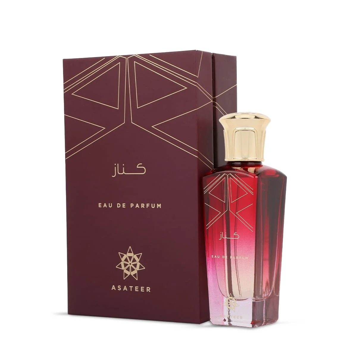 Asateer Kinaz Eau De Parfum 80ml beside luxury branded box UK