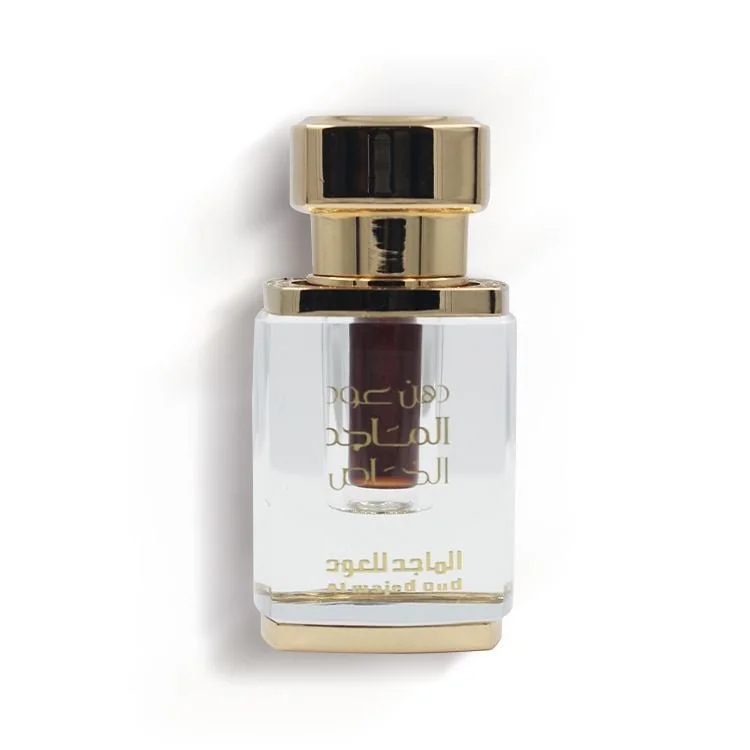 Al Majed Oud Dehn Oud Al Khas 3ml on white background, pure Indian oud oil UK