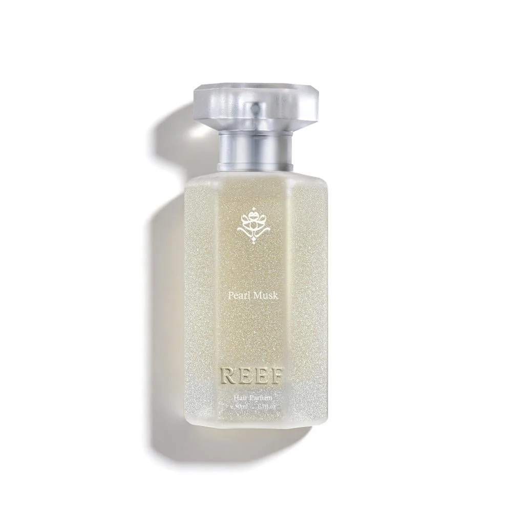 Reef Pearl Musk hair perfume 50ml on white background, luxury hair mist fragrance UK