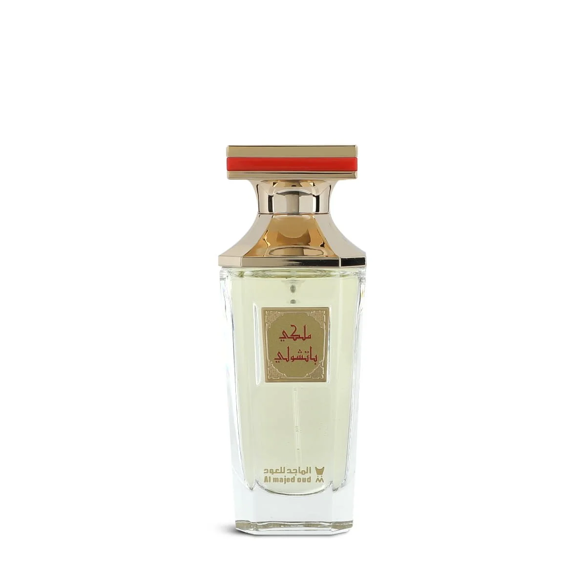 Al Majed Oud Malaki Patchouli eau de parfum 50ml on white background, fruity spicy fragrance UK