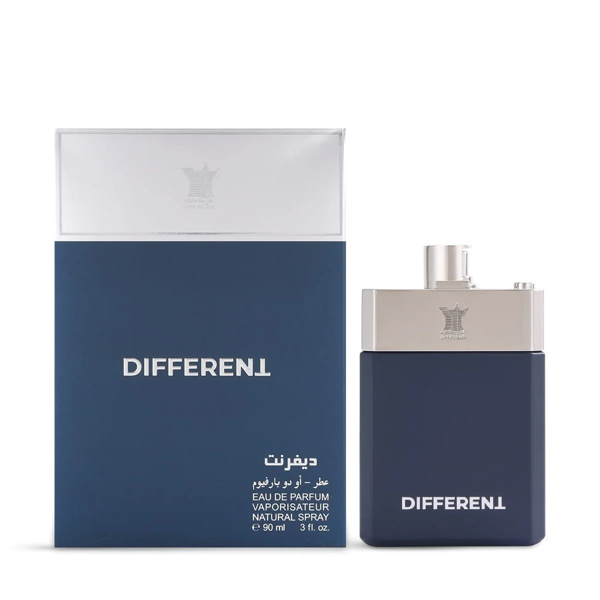 Arabian Oud Different Eau De Parfum 90ml next to luxury branded box UK