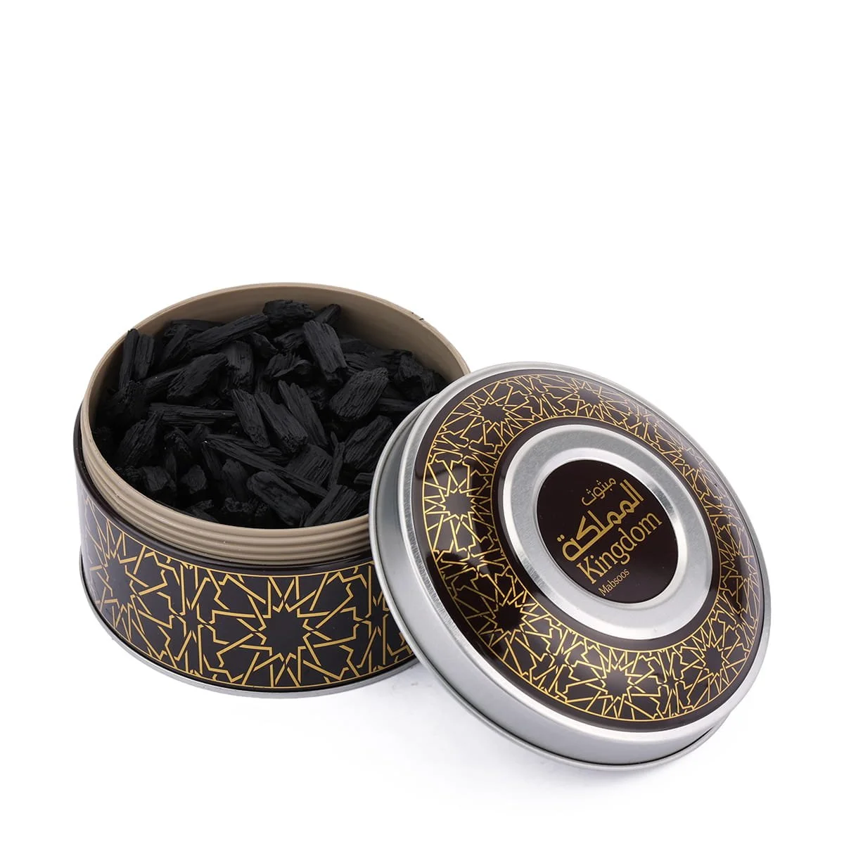 Arabian Oud Kingdom Mabsoos Incense 120g with lid open showing premium bakhoor UK