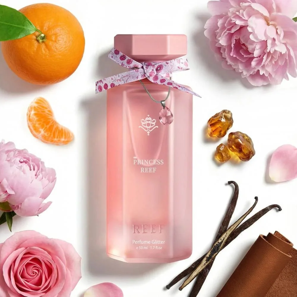 Princess by Reef Perfumes shown with bergamot, rose, amber and vanilla ingredients