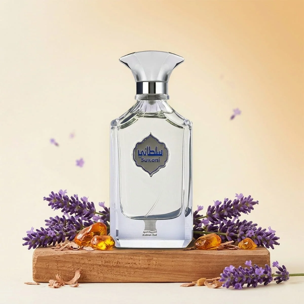 Arabian Oud Sultani perfume with bergamot, iris and sandalwood ingredients, luxury fragrance UK