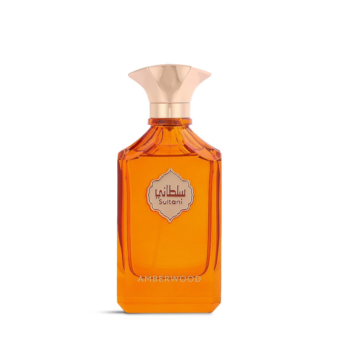 Arabian Oud Sultani Amberwood 100ml eau de parfum on white background, luxury gourmand fragrance UK