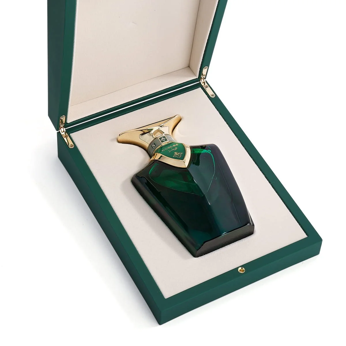 Arabian Oud Nobles perfume inside open luxury box, premium fragrance presentation UK