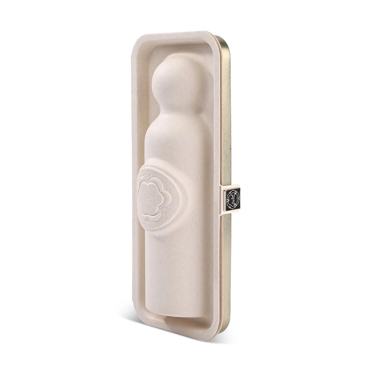 Helen Legacy by Gissah protective perfume case photographed on a white background, highlighting its luxury textured finish.