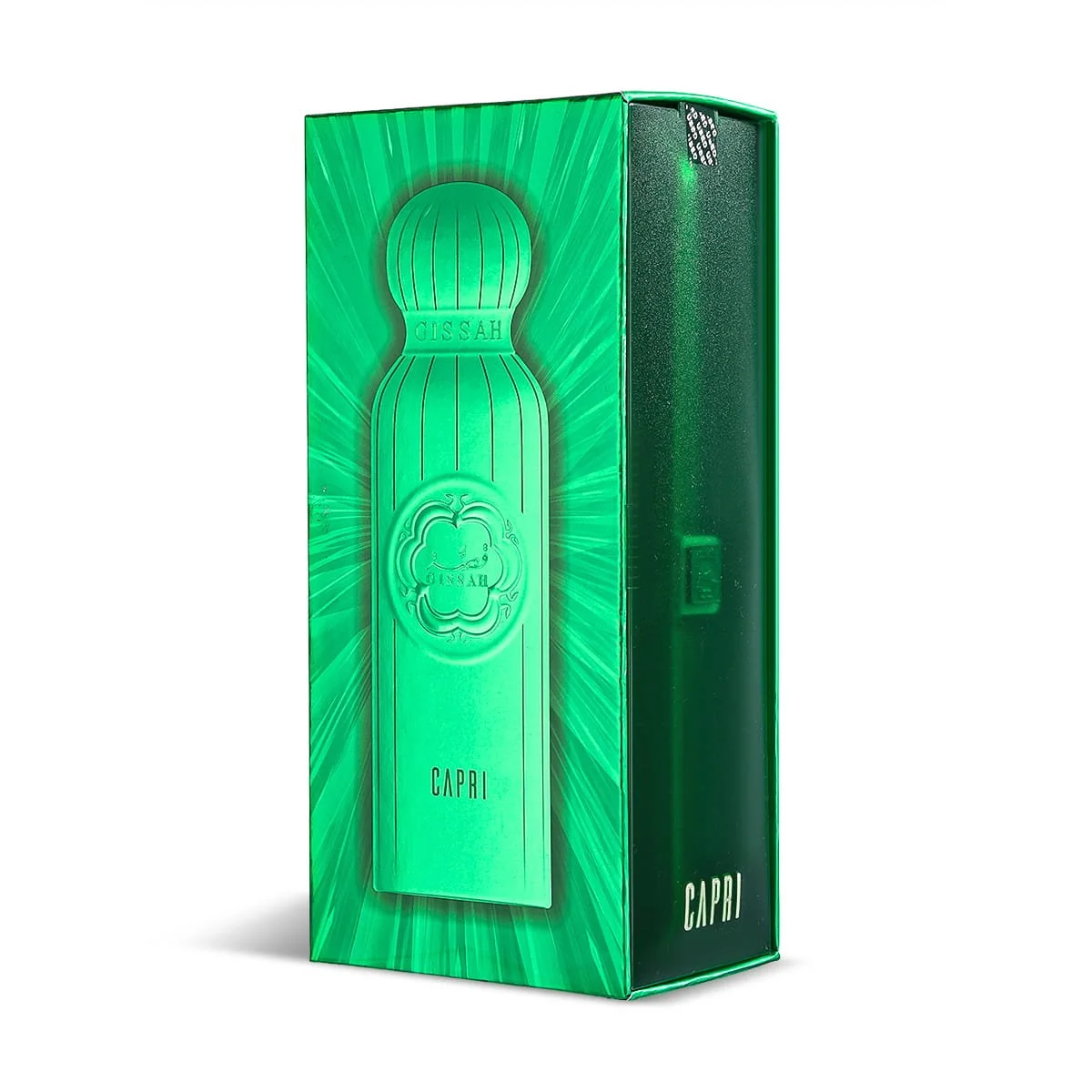 Front view of Gissah Capri Eau De Parfum box UK