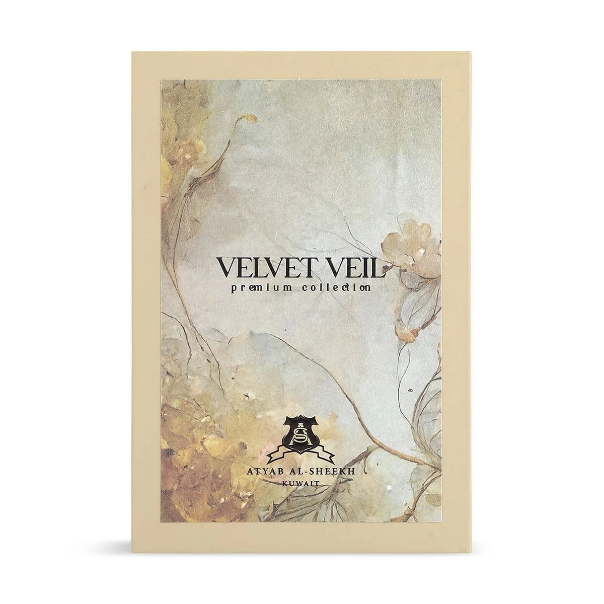 Front view of Atyab Al Sheekh Velvet Veil Collection luxury perfume box UK