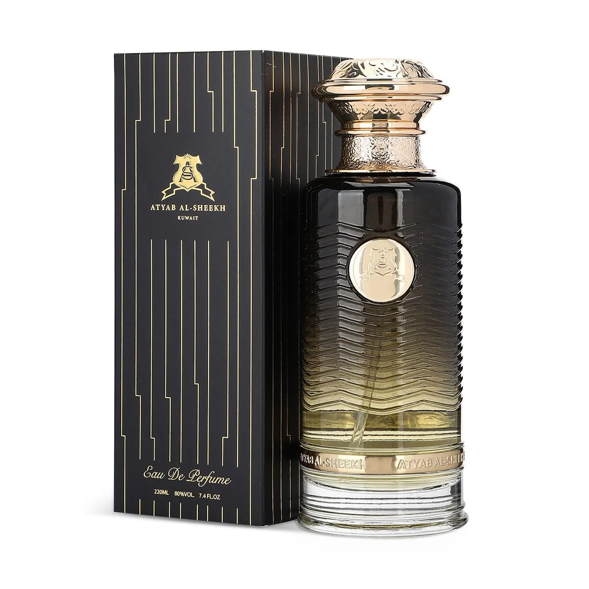 Atyab Al Sheekh A1 perfume next to luxury box, premium saffron woody fragrance UK