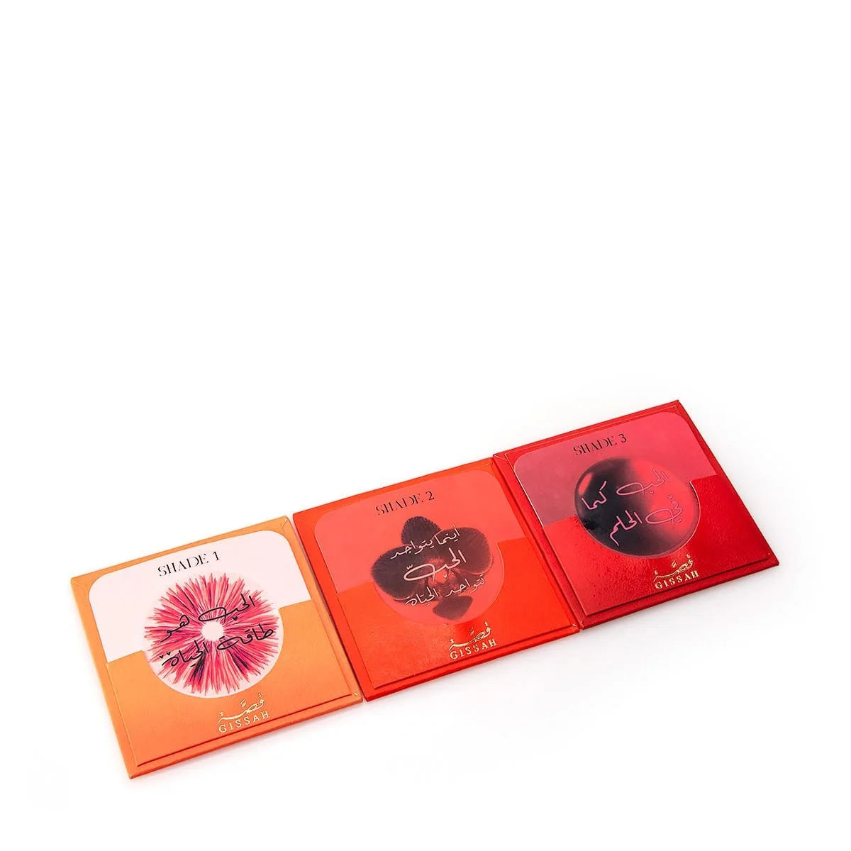 Gissah Shades Of Love perfume leaflets showcasing artistic design