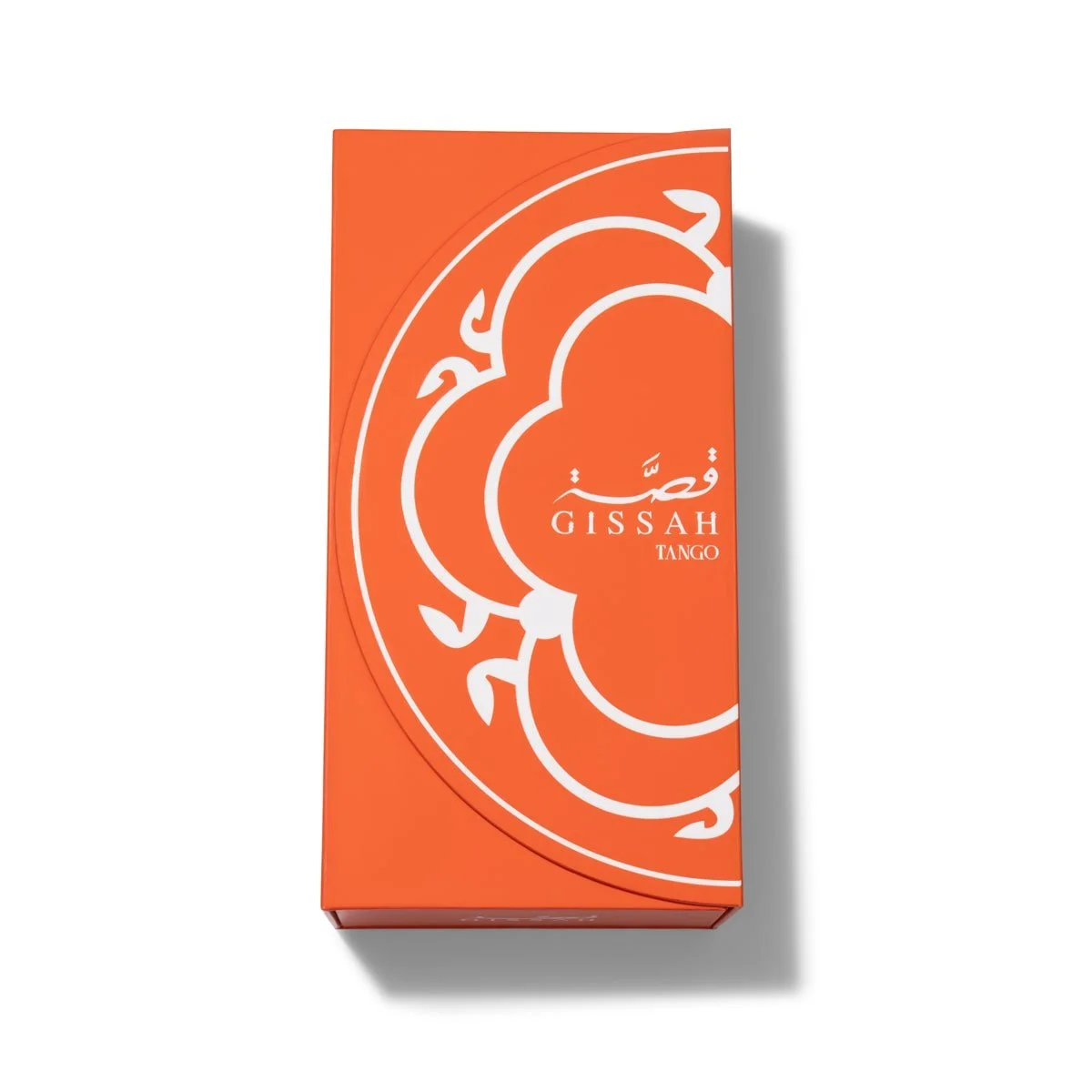 Front view of Gissah TANGO perfume box in vibrant orange – luxury summer perfume – viral TikTok scent – Al Rashid Galleria UK