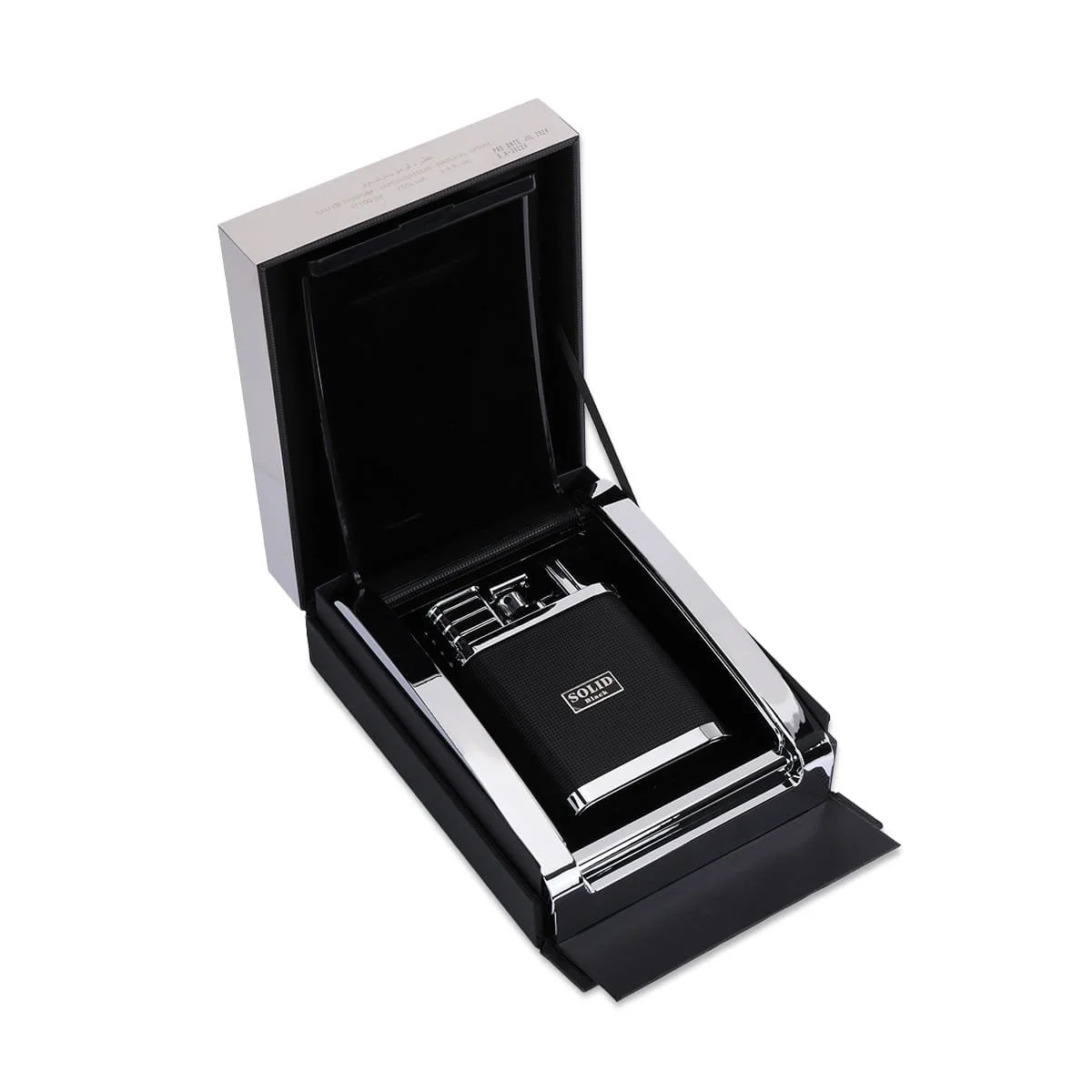 Arabian Oud Solid Black Eau De Parfum 100ml inside luxury presentation box UK