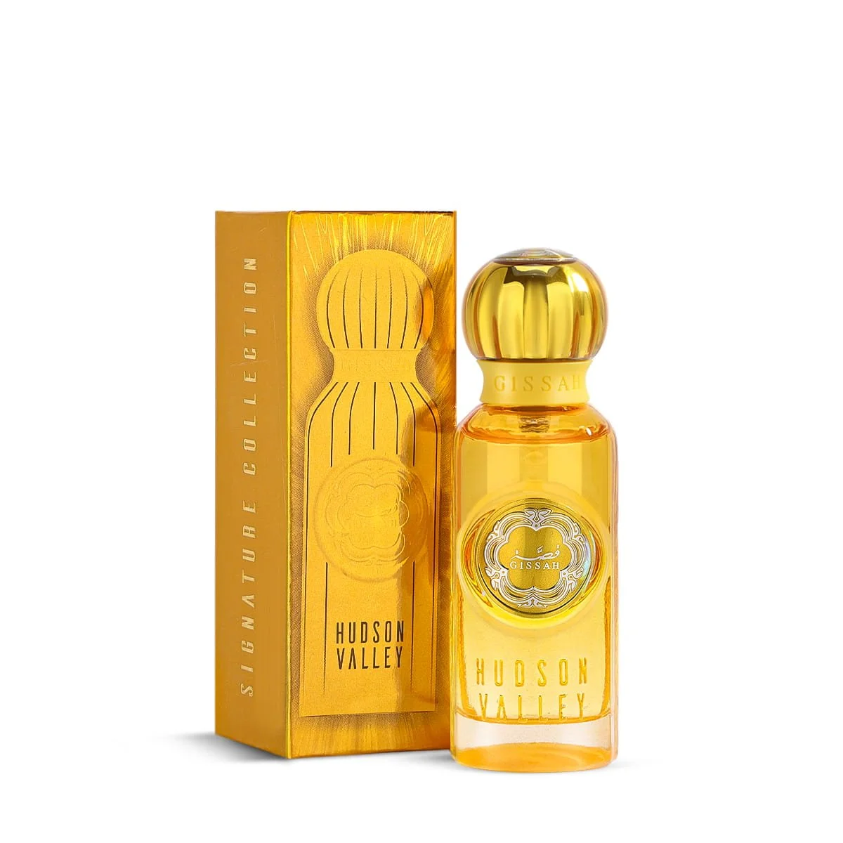 Gissah Hudson Valley Eau De Parfum 15ml next to luxury branded box UK