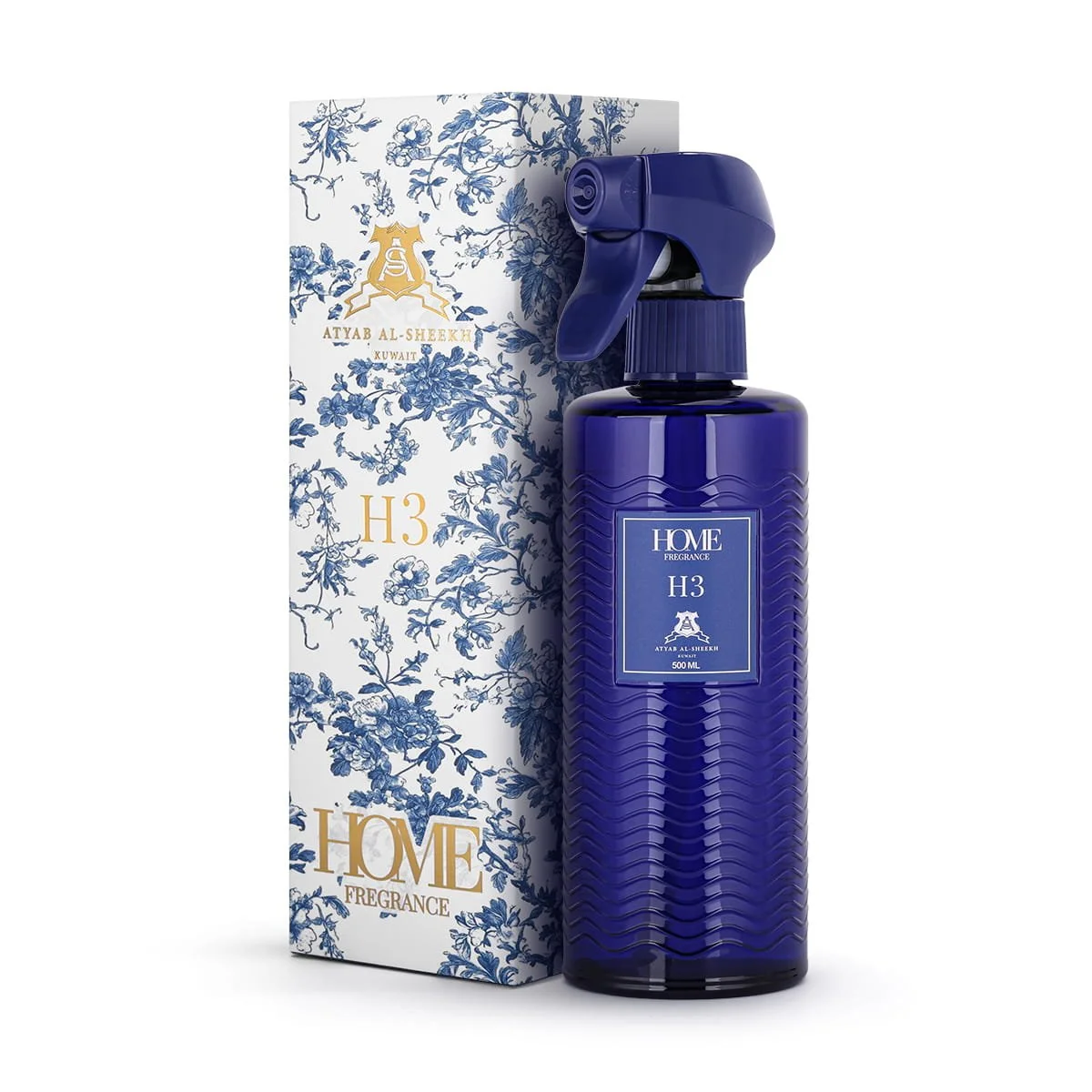 Atyab Al Sheekh H3 Home Fragrance 500ml next to luxury box UK
