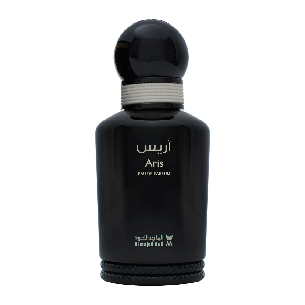 Al Majed Oud Aris Classic eau de parfum 100ml on white background, fresh floral perfume UK