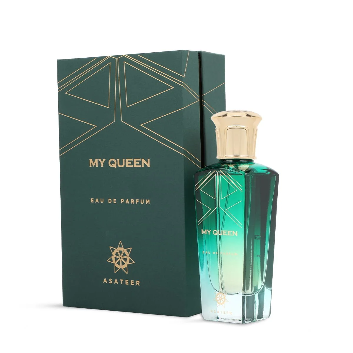 Asateer My Queen Eau De Parfum 80ml beside luxury branded box UK