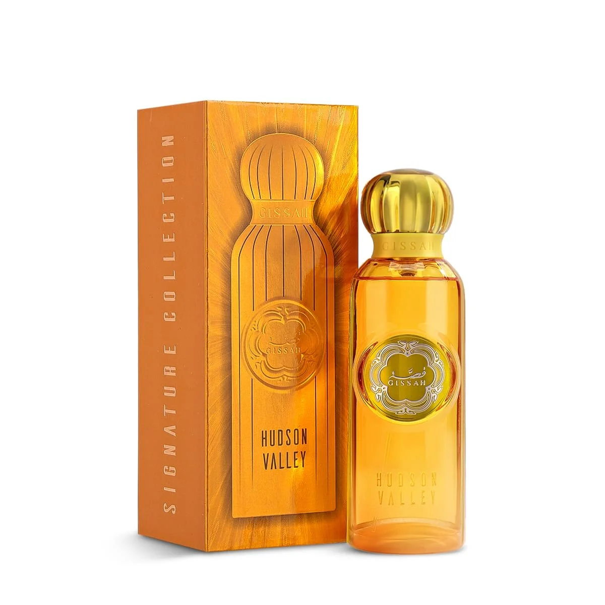 Gissah Hudson Valley 75ml Eau de Parfum bottle beside its box