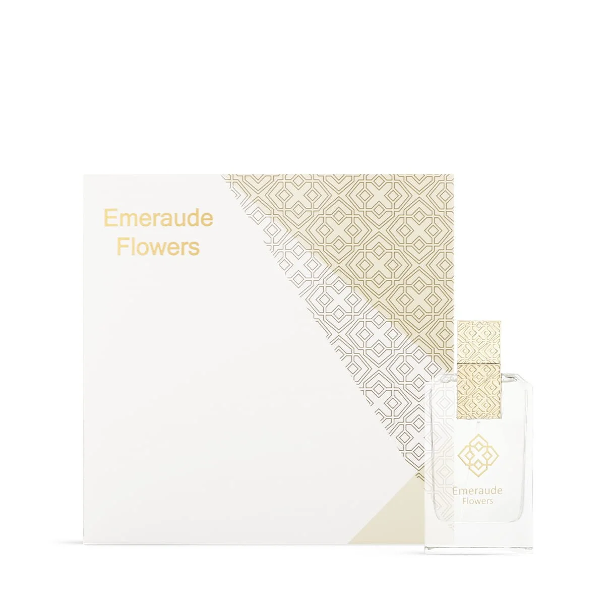 Dkhoun Emeraude Flowers Eau De Parfum 75ml next to luxury box UK