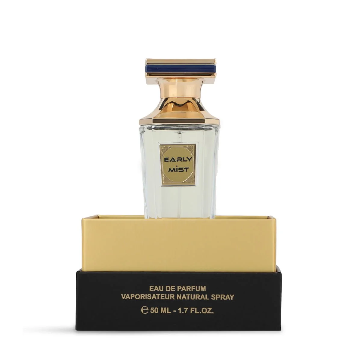 Al Majed Oud Early Mist perfume inside opened box, premium packaging UK