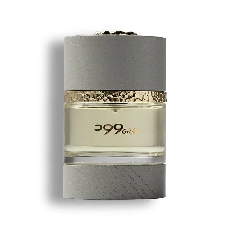 Al Majed Oud Wood Gray eau de parfum 75ml on white background, fruity woody leather fragrance UK