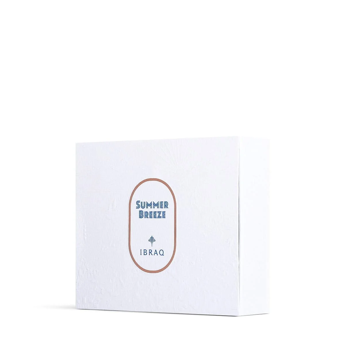 Front view of IBRAQ Summer Breeze Set box, luxury summer fragrance packaging UK