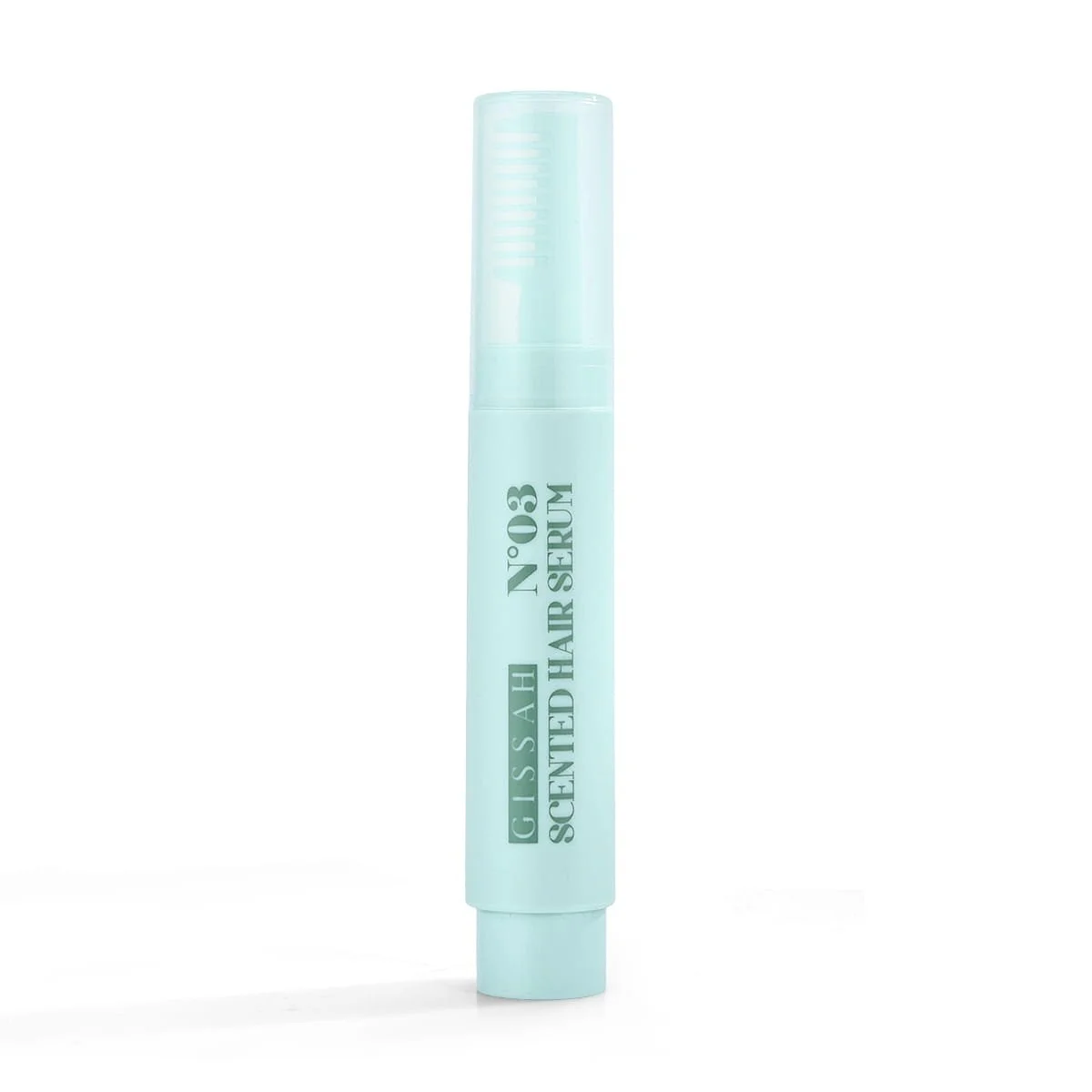 Back view of Gissah No.3 scented hair serum with product details, premium oriental perfumed hair care by Gissah