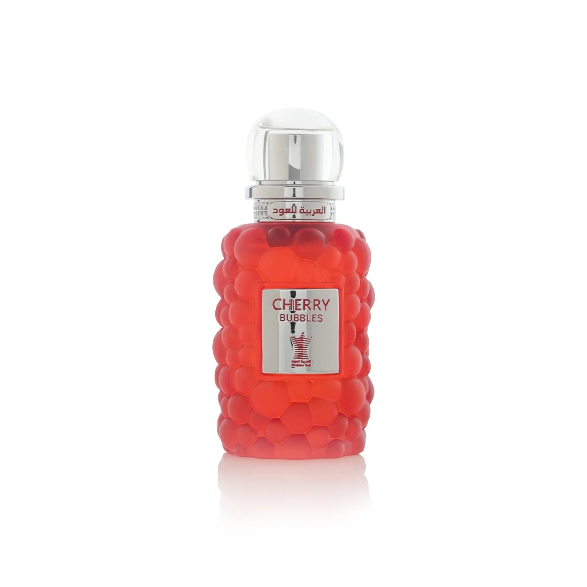 Arabian Oud Cherry Bubbles 100ml eau de parfum on white background, sweet cherry perfume UK