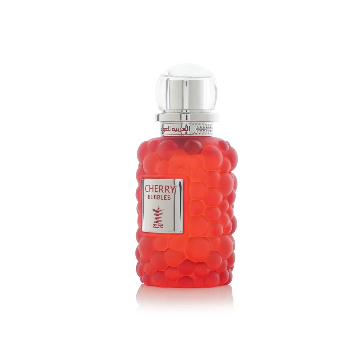 Arabian Oud Cherry Bubbles 100ml angled view on white background, luxury fruity fragrance UK