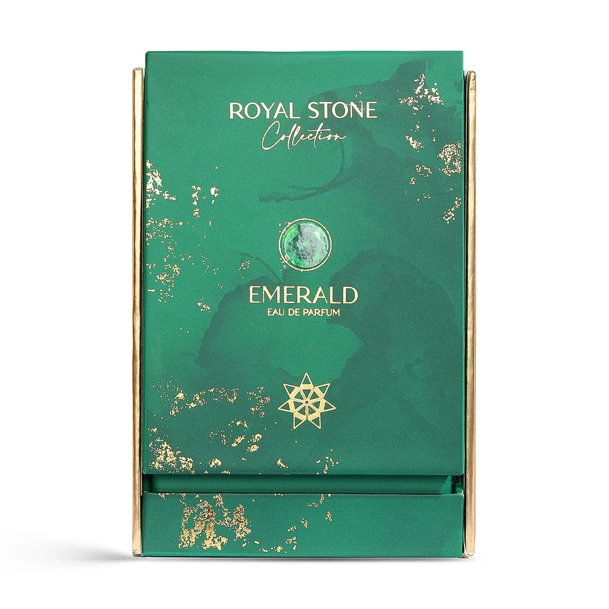Front view of Asateer Emerald Eau De Parfum box UK