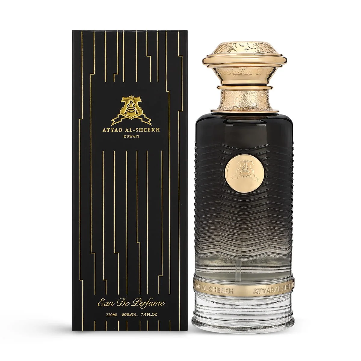 Atyab Al Sheekh Bright perfume next to luxury box, premium floral musk fragrance UK