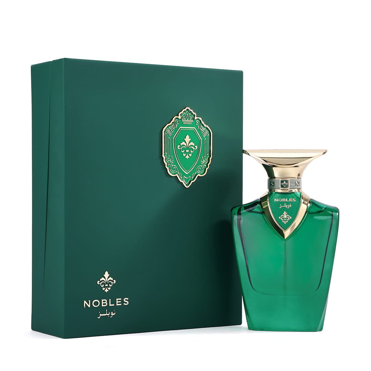 Arabian Oud Nobles 80ml perfume displayed next to luxury box, woody spicy leather fragrance UK