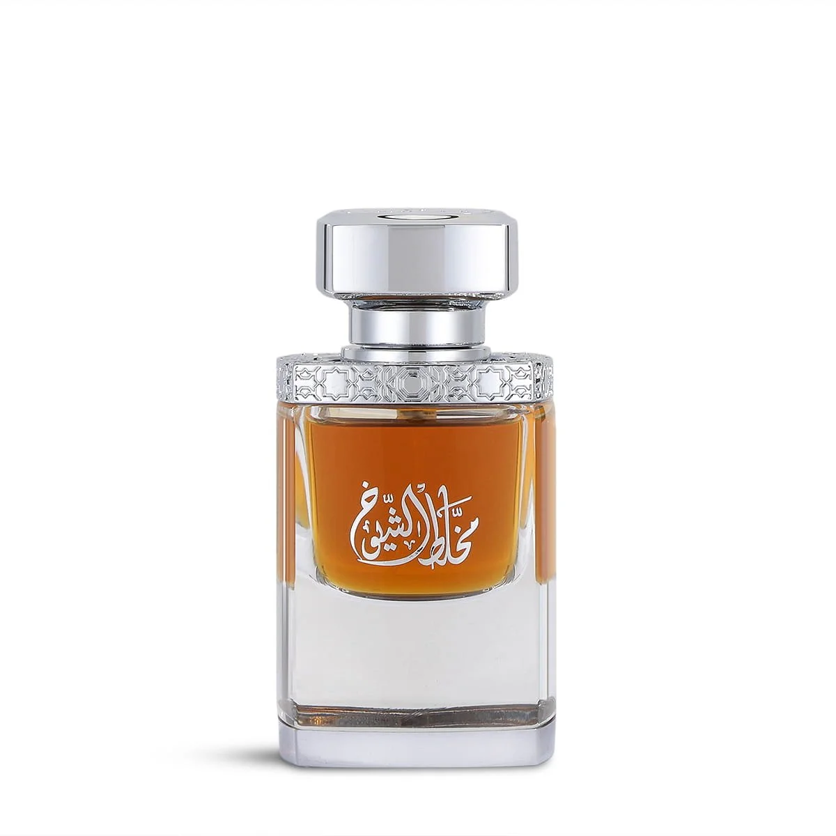 Al Majed Oud Mukhallat Al Shiyoukh New eau de parfum 50ml on white background, oud oriental fragrance UK