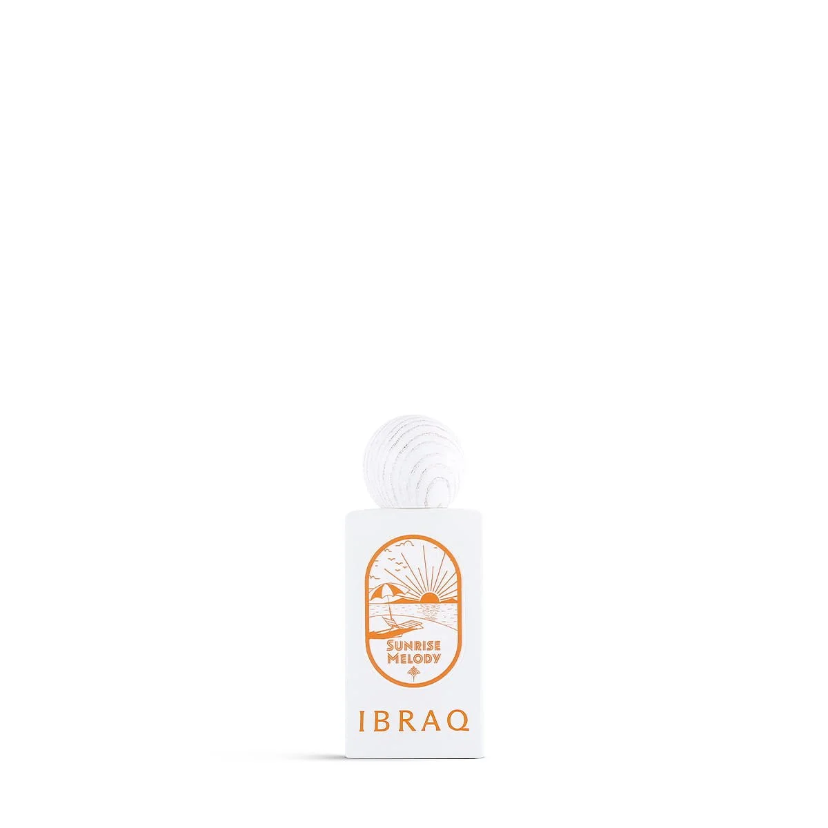 IBRAQ Sunrise Melody 10ml perfume on white background, citrus summer fragrance UK
