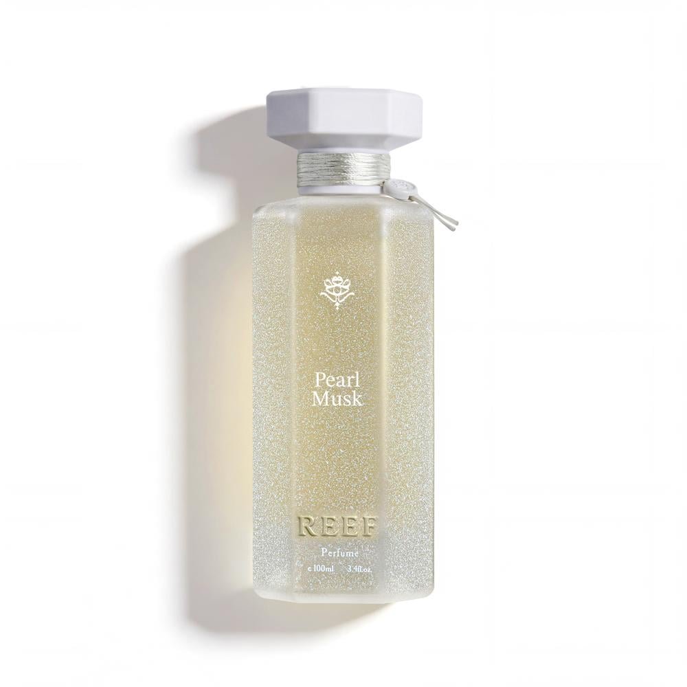 Reef Pearl Musk perfume 100ml on white background, floral musky luxury fragrance UK
