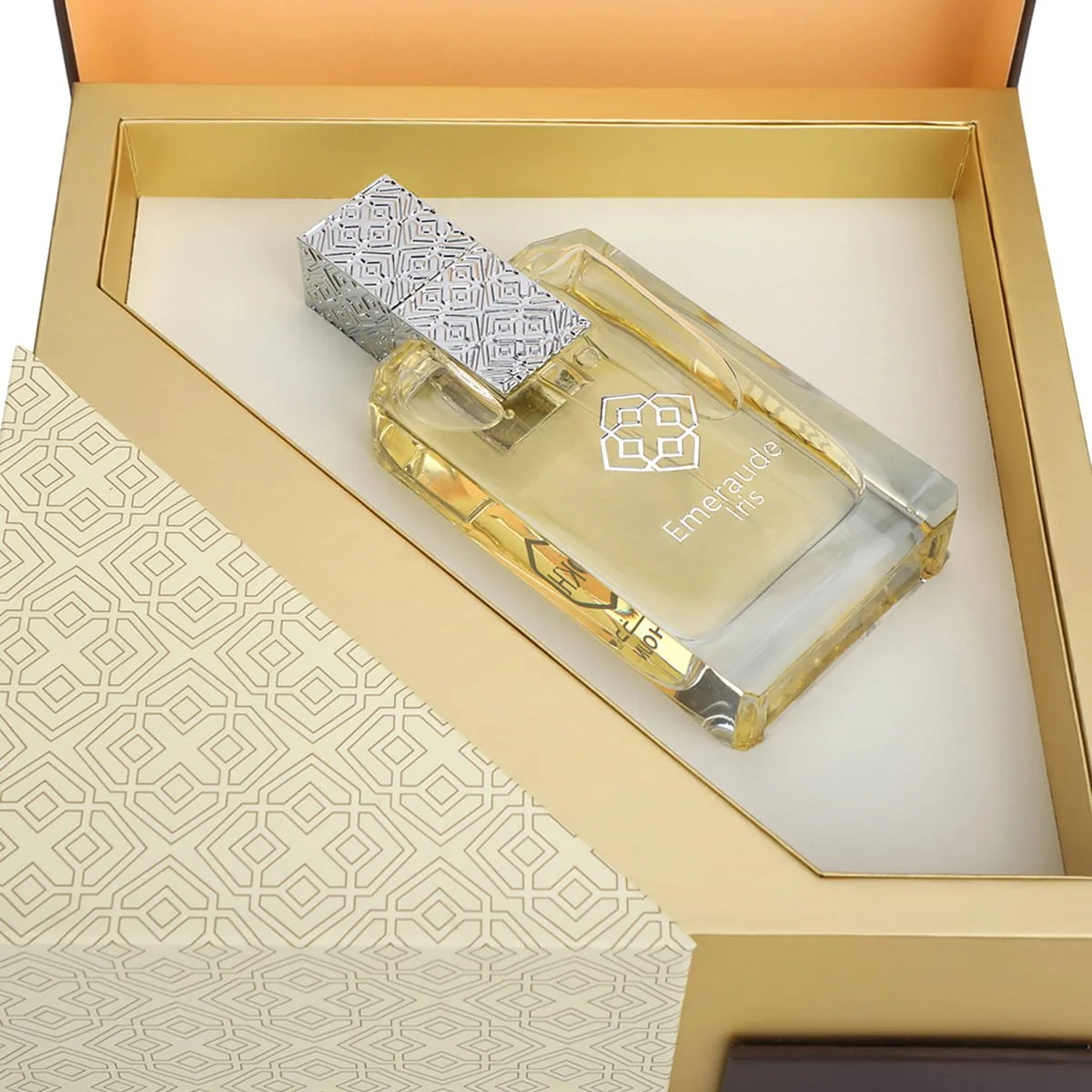 Dkhoun Emeraude Iris Eau De Parfum inside open luxury presentation box UK