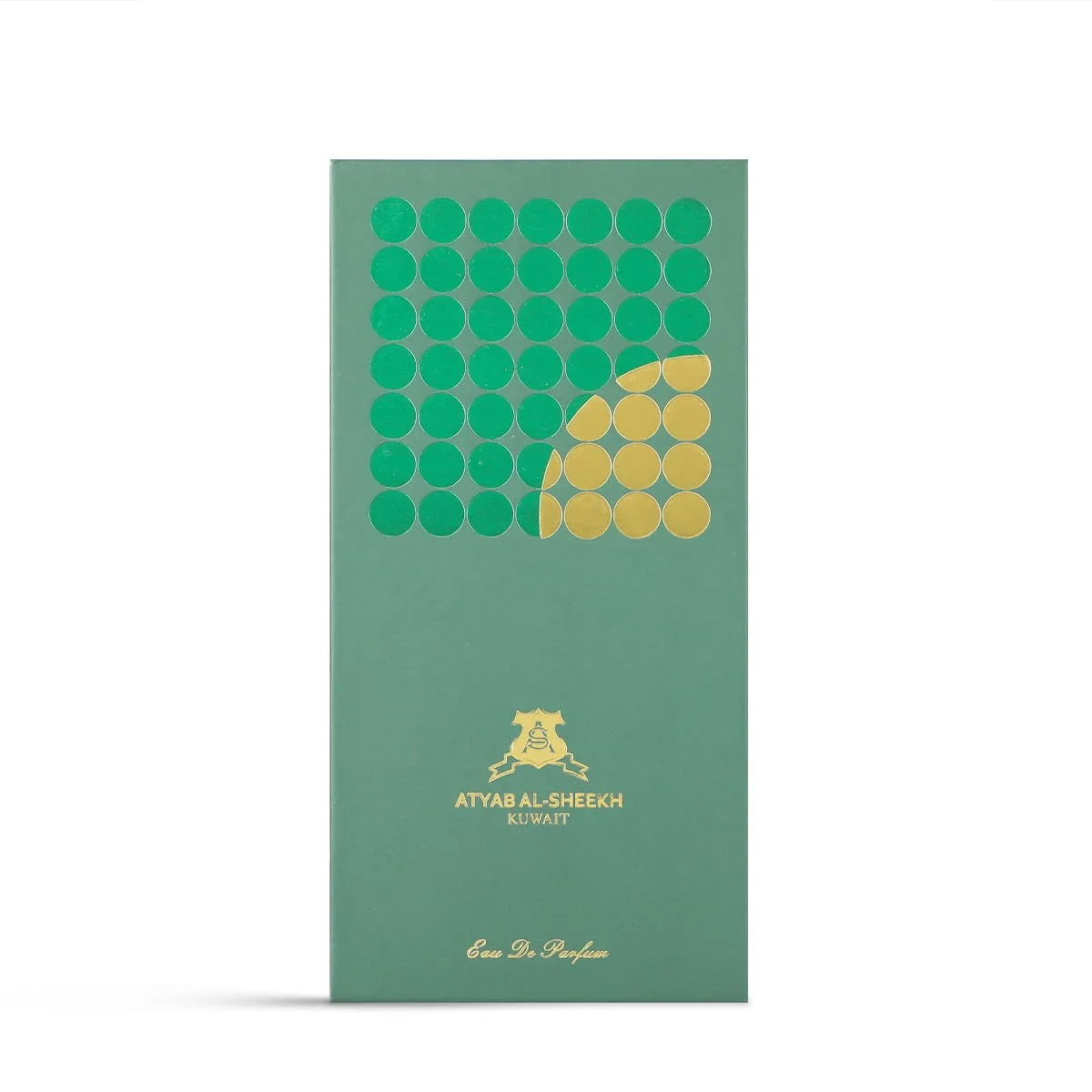 Front view of Atyab Al Sheekh Remember Me Green perfume box UK