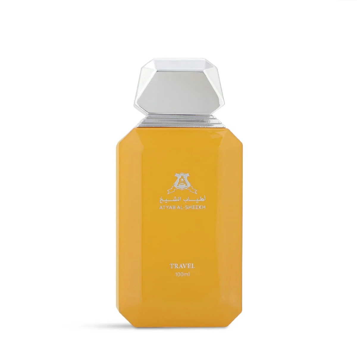 Atyab Al Sheekh Travel Eau De Parfum 100ml on white background, luxury floral woody fragrance UK