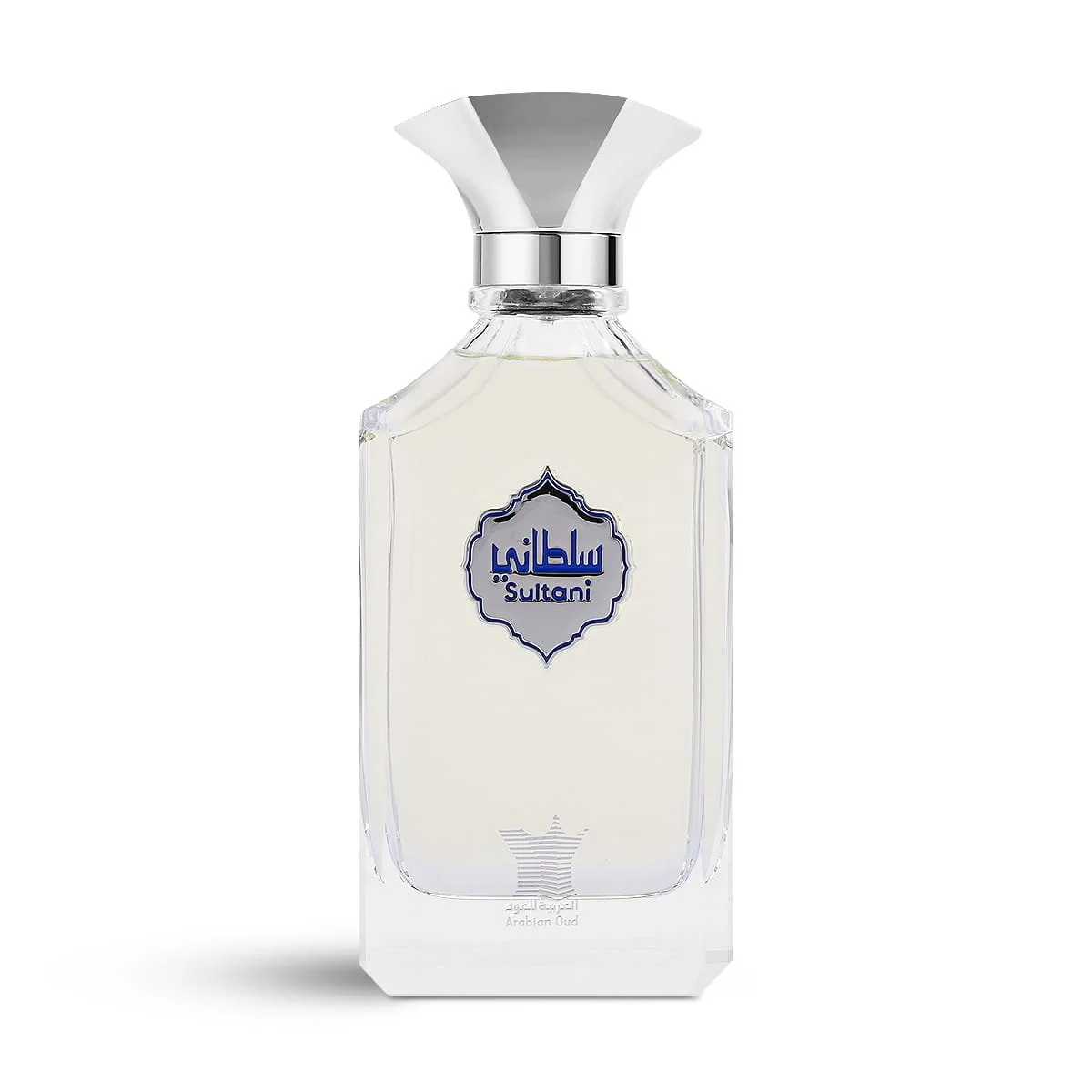 Arabian Oud Sultani Eau De Parfum 200ml on white background, luxury fougère fragrance UK
