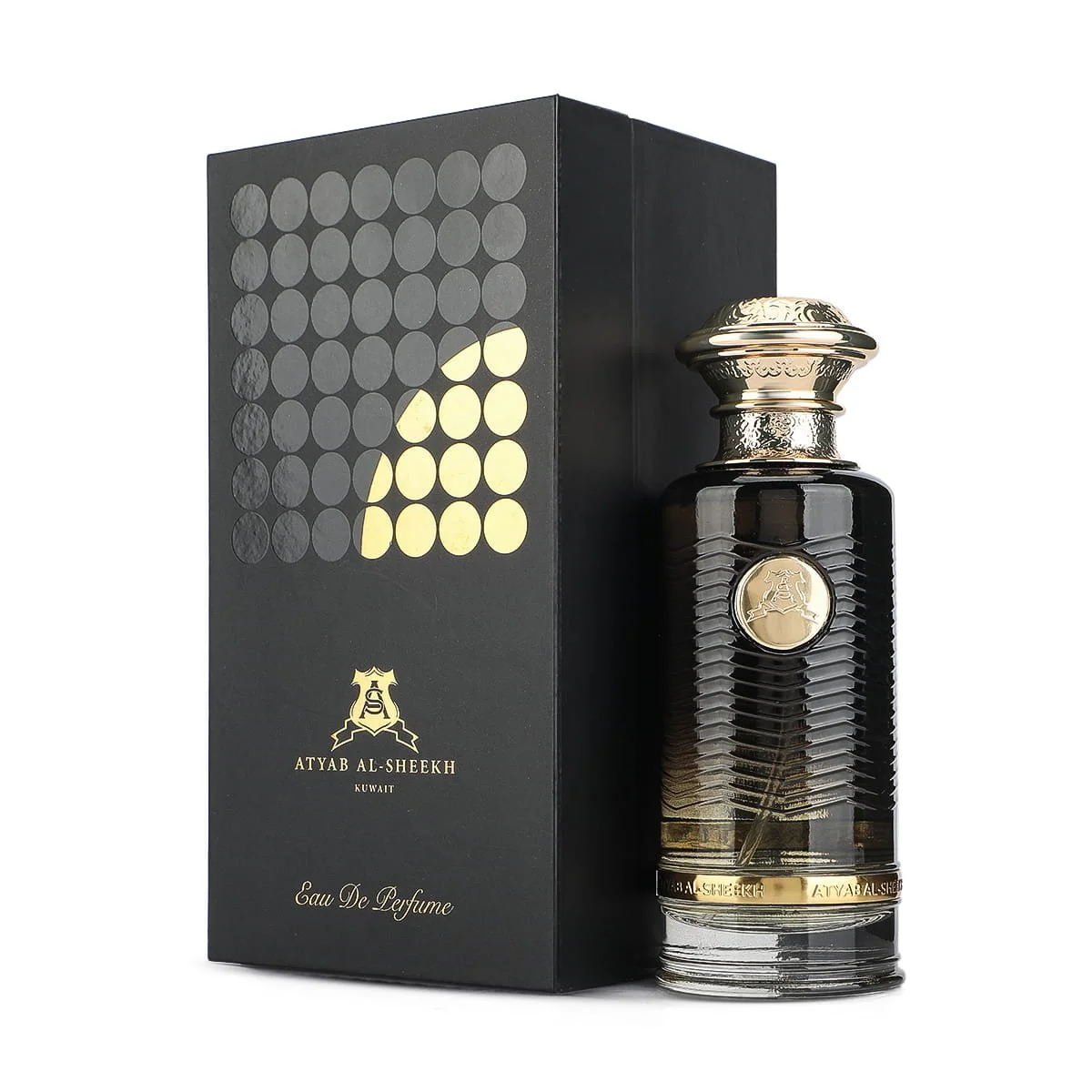 Atyab Al Sheekh Attractive perfume next to luxury box, premium raspberry vanilla fragrance UK