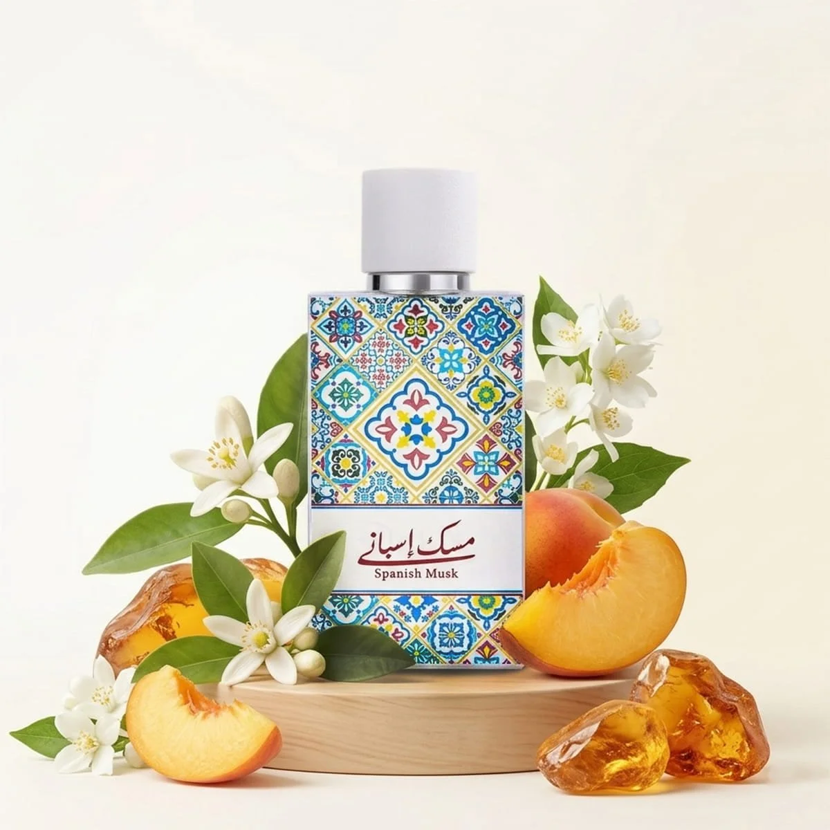 Arabian Oud Spanish Musk perfume with neroli, jasmine and musk ingredients, luxury fragrance UK