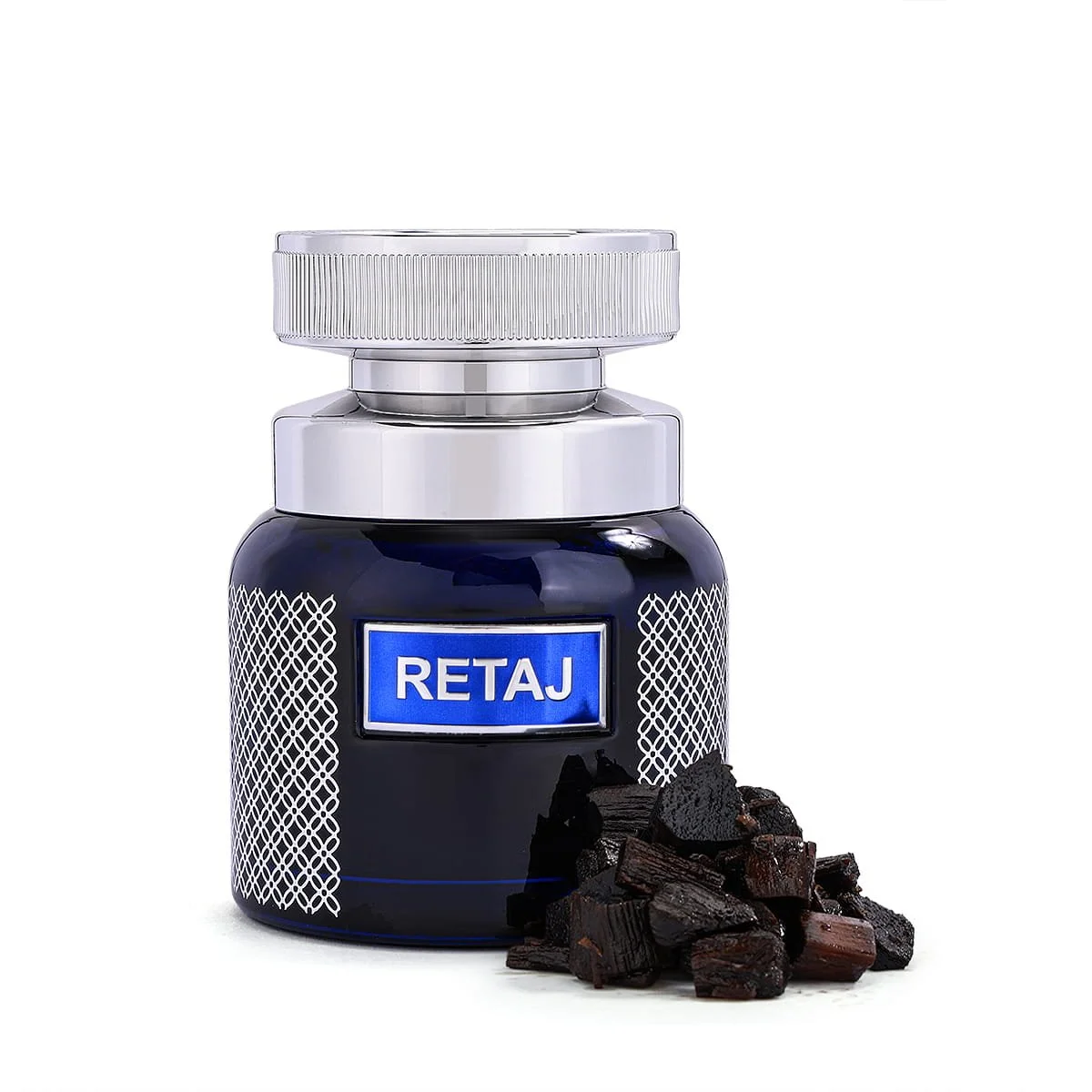 Atyab Al Sheekh Retaj Maamoul 36g on white background, luxury oriental oud incense UK