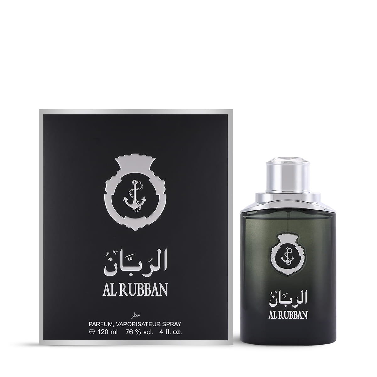 Arabian Oud Al Rubban Eau De Parfum 120ml next to luxury branded box UK
