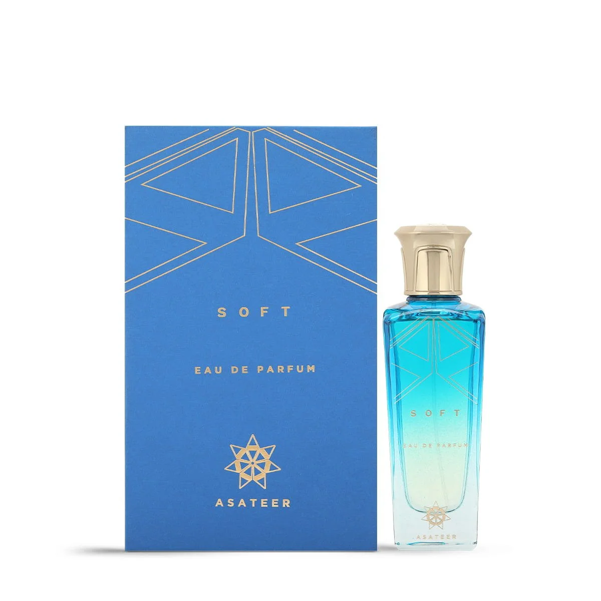 Asateer Soft Eau De Parfum 80ml next to luxury branded box UK
