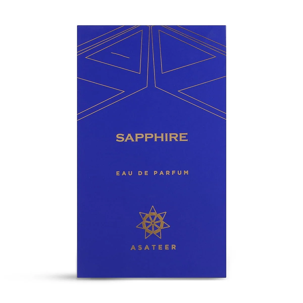 Front view of Asateer Sapphire Eau De Parfum box UK
