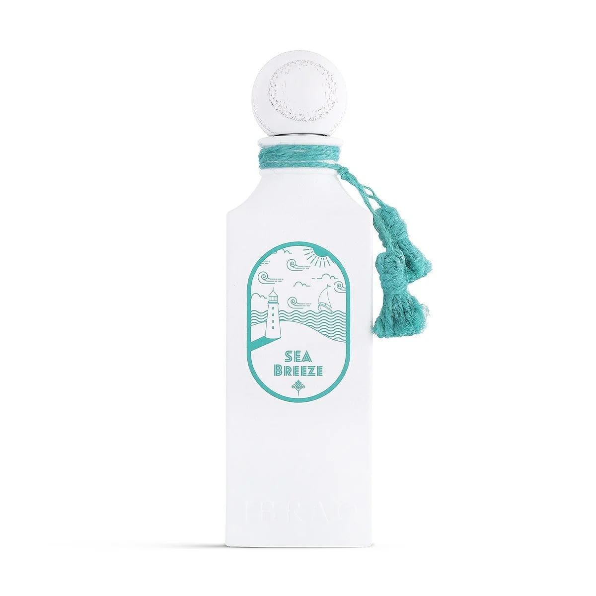Sea Breeze by Ibraheem Al Qurashi perfume bottle on white background – unisex floral-woody fragrance with Damask rose, sandalwood, and amber at Al Rashid Galleria UK.