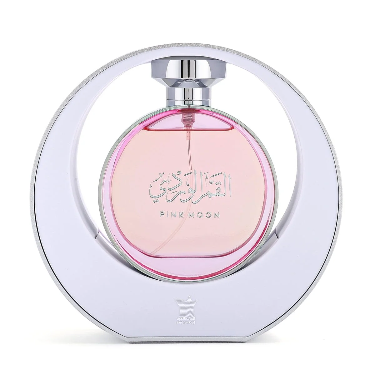 Arabian Oud Pink Moon perfume inside luxury case, premium packaging fragrance UK