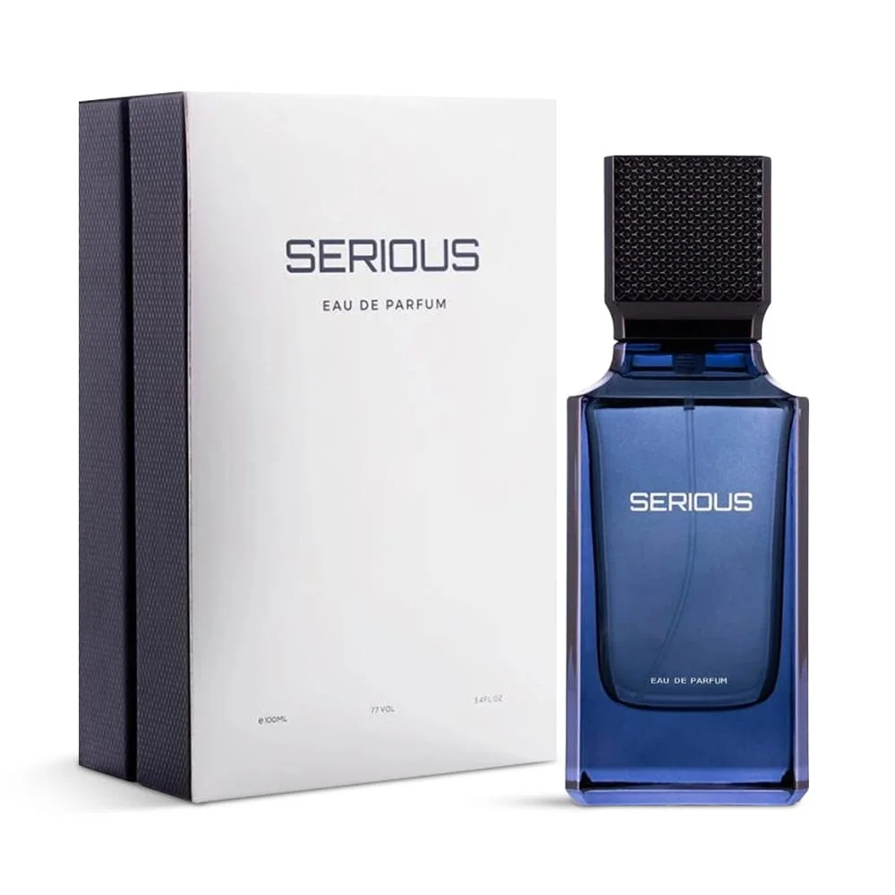 Al Majed Oud Serious eau de parfum 100ml displayed next to luxury box, men’s fragrance UK